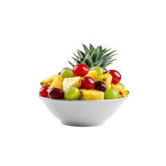 Fresh and Delicious Tropical Fruit Salad in White Bowl