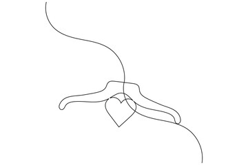 Obraz premium Minimalist clothes hangers single line art isolated vector design 