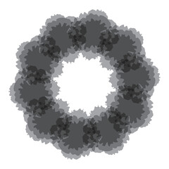 手描きモチーフのフラワー円フレーム