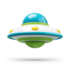 Cute 3D cartoon UFO icon. Perfect for kids apps, websites, branding, and social media.