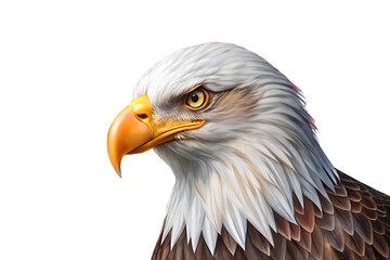 Fototapeta premium Eagle head with american flag colors isolated on a transparent background