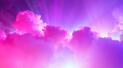 Fototapeta premium Vibrant Pink and Purple Cloudscape