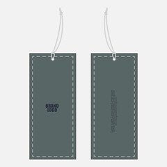 Clothing hang tag Vector illustration template design front and back view easy editing and customizable.	