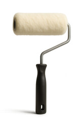 Fototapeta premium Clean paint roller brush with black handle on transparent background