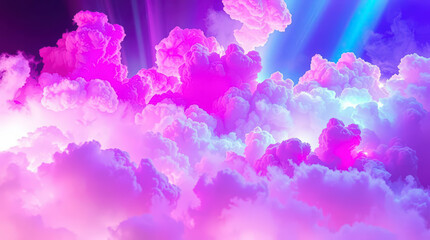 Fototapeta premium Vibrant Pink and Purple Cloudscape