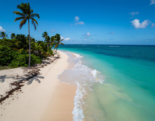 Pristine Tropical Beach with Crystal-Clear Turquoise Water