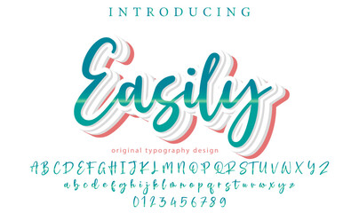 Easily - Elegant 3D Script Font with Handwritten Style for Modern Typography and Branding