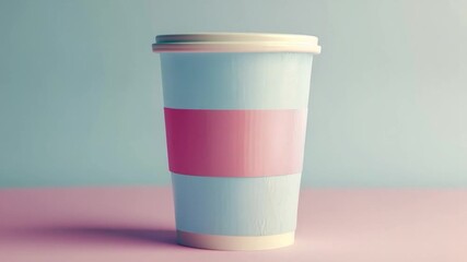 A cup of coffee with a lid sitting on a pink surface, perfect for morning motivation and daily use