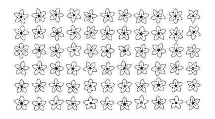 Intricate black and white floral pattern silhouette with repeating motifs