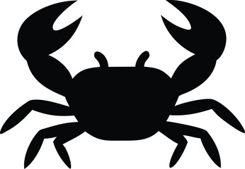 Silhouette Crab on White Background, Marine Wildlife Art