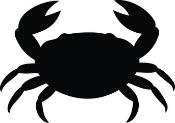 Silhouette of a Crab, Claws, on White Background