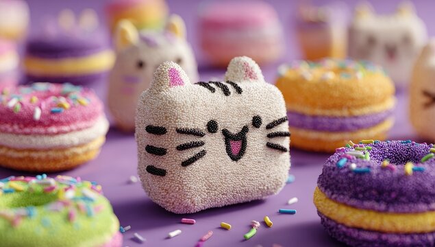 Cute, colorful treats in a vibrant setting