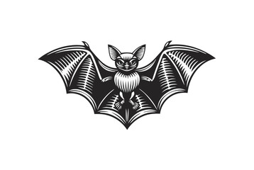 Striking of Detailed Bat with Spread Wings