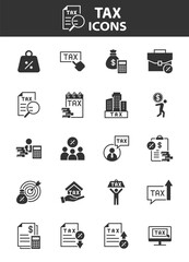 set of finance icons, loan, debt