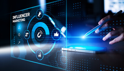 Influencer Marketing Strategy with Engagement Metrics and Social Network Performance Dashboard.