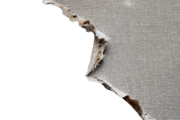Torn Grey Paper Texture with Irregular Edge on Black Background