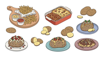 A delicious assortment of potato dishes perfect for any occasion or gathering