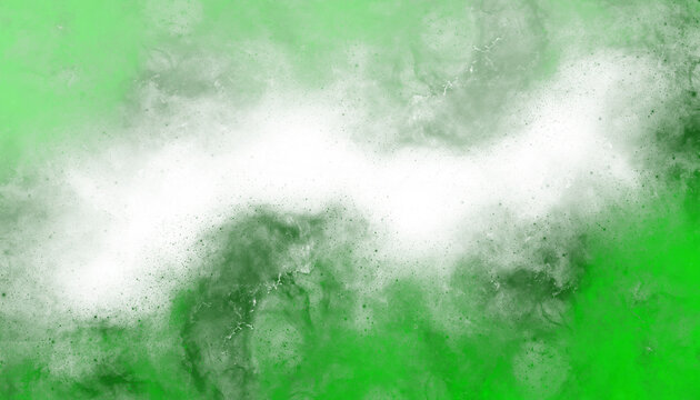 Abstract watercolor background. Clouds and smoke, diffused and turbulent green tones, objects, graphics created with a tablet, to serve as design elements or backgrounds.