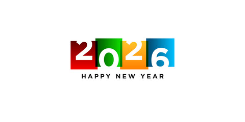 Celebrate the vibrant new year 2026 with this modern colorful design, perfect for festive greetings