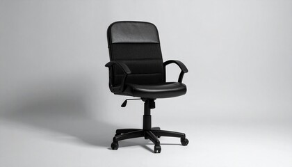 Black office chair on light background