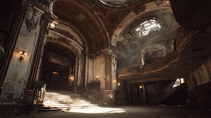 Fototapeta premium Abandoned majestic hallway