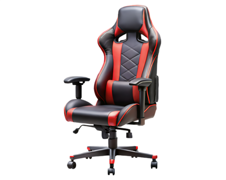 Red racing chair isolated on a transparent background