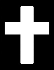 Obraz premium Simple white cross on black background (1)
