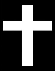 Simple white cross on black background