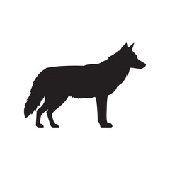Western coyote silhouette vector flat illustration design on white background