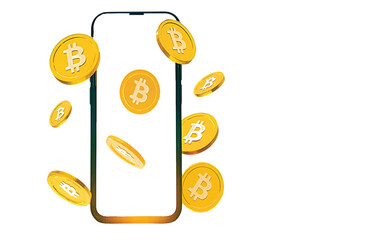 Digital currency transactions and financial technology on mobile devices, illustrating online wealth management