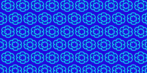 Bright blue flower repeat fashionable art