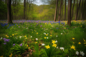 spring in the park, generated AI