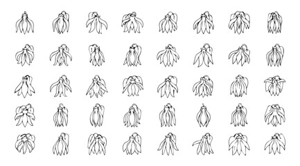 Collection of abstract geometric figures in a repeating pattern silhouette