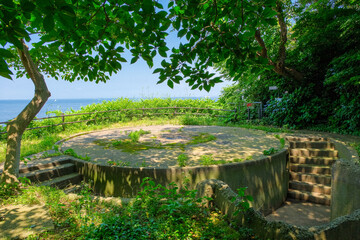 神奈川県横須賀市の無人島 猿島公園、砲台跡