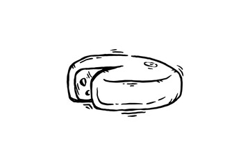 Cheese hand drawn vector sketch illustration