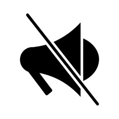 Mute Speaker with Slash Vector Flat and Clean Look