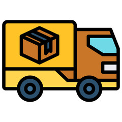 Freight Truck outline mixed icon