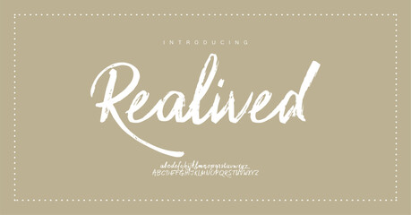 Realived Signature Modern Branding Font. Elegant Script Signature Font for Wedding Invitations, Business Branding, and Fashion Projects . vector illustration 
