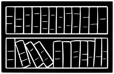 education illustration library silhouette bookshelf logo literature icon book outline school bookcase study knowledge read shelf collection day bookstore shape home vector graphic background
