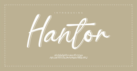 Hantor Signature Modern Branding Font. Elegant Script Signature Font for Wedding Invitations, Business Branding, and Fashion Projects . vector illustration 
