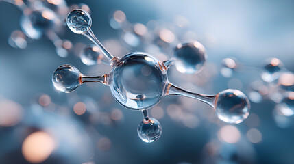 Transparent molecules forming complex structure in scientific visualization