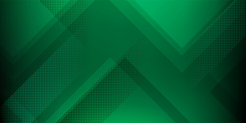 Abstract Green Geometric Background with Halftone Pattern. Modern creative trendy design