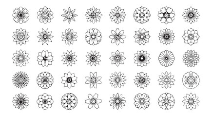 Collection of intricate geometric mandala designs in silhouette