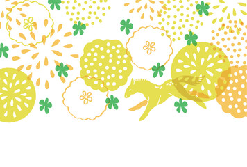 午年の年賀状テンプレート