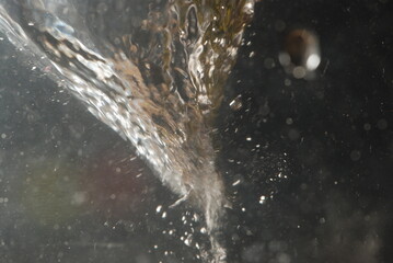 Motion fruit in water, photography with creative lighting