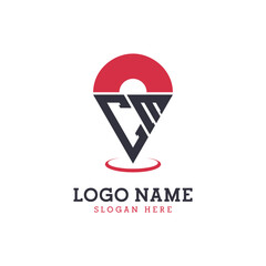 CM Location Icon Design. Modern CM Pinpoint Logo for Navigation, Map Apps, and Location Based Businesses