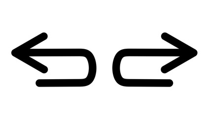 back and next icon vector on white background