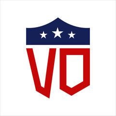 Patriotic VO Logo Design. Letter VO Patriotic American Logo Design for Political Campaign and any USA Event.