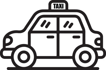 Taxi Icon Simple Line Art Vector Illustration Transportation Service Public Transport Ride Sharing Concept for Design Projects and Creative Assets