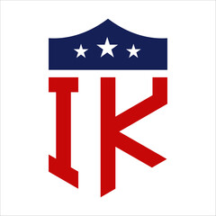 Patriotic IK Logo Design. Letter IK Patriotic American Logo Design for Political Campaign and any USA Event.